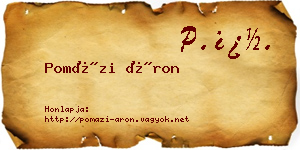 Pomázi Áron névjegykártya